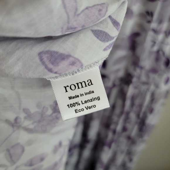 Roma Label Sienna Maxi Dress in Violet Flowers size M NWT - Picture 9 of 10